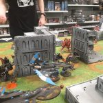 Corrode’s Drukhari fighting Tau at the London Open