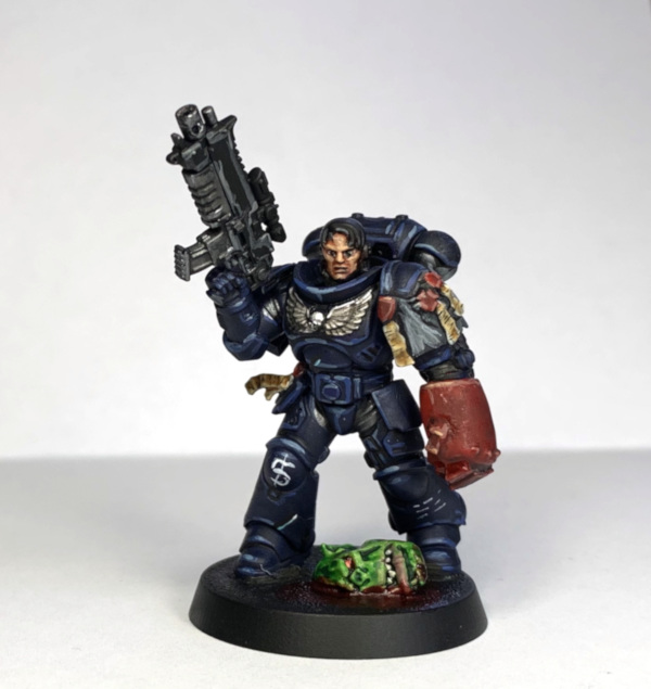 Testing contrast paints over lead belcher spray. Crimson Fists Space  Marine. Really like the result so far. : r/minipainting