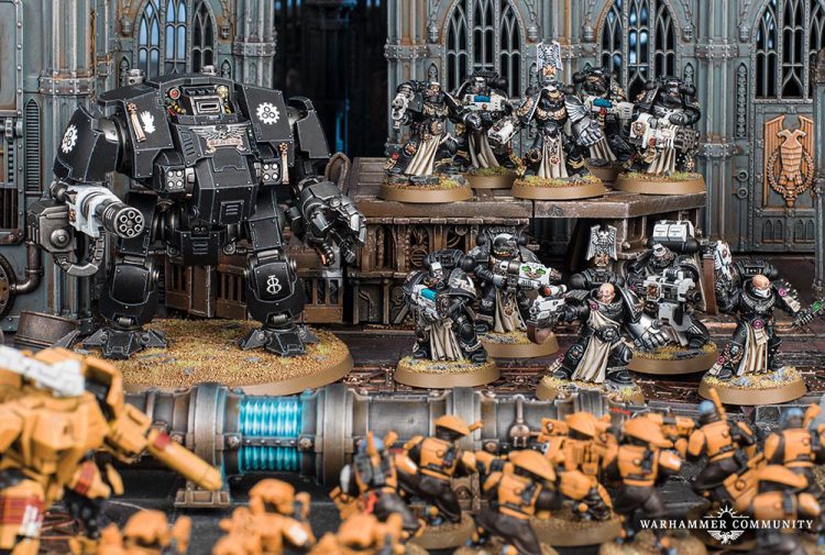 A classic Iron Hands battle pile repels the Tau.