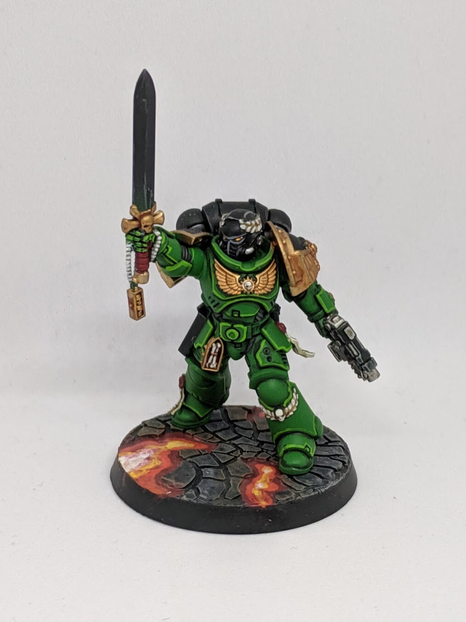 Warhammer 40k, Primaris Salamander Captain 3rd company - Painted!