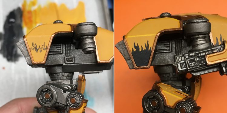 Painting Fureans Flames WIP Before and After