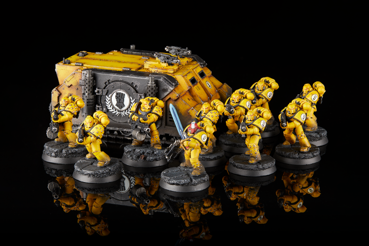 Imperial Fists Veteran Tactical Squad with Rhino