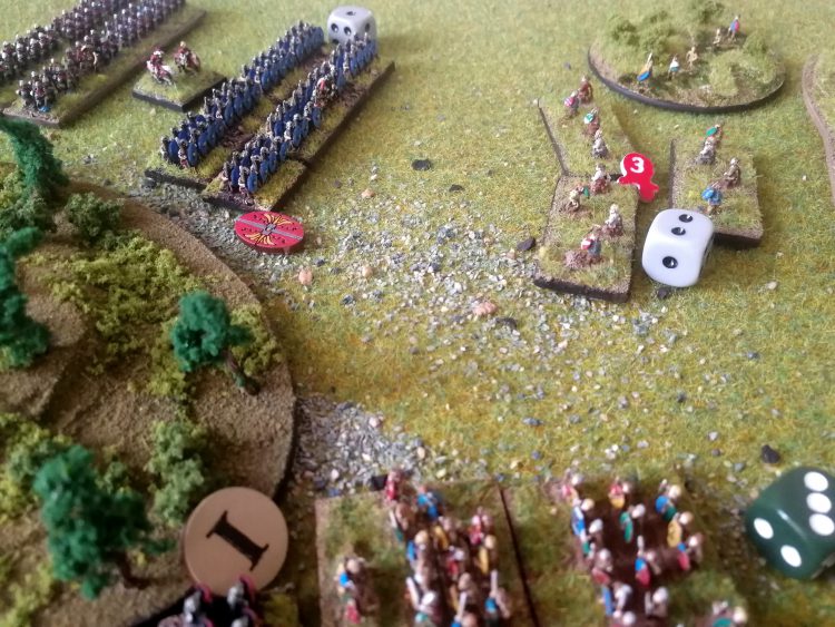 Auxiliaries close in on skirmishers 