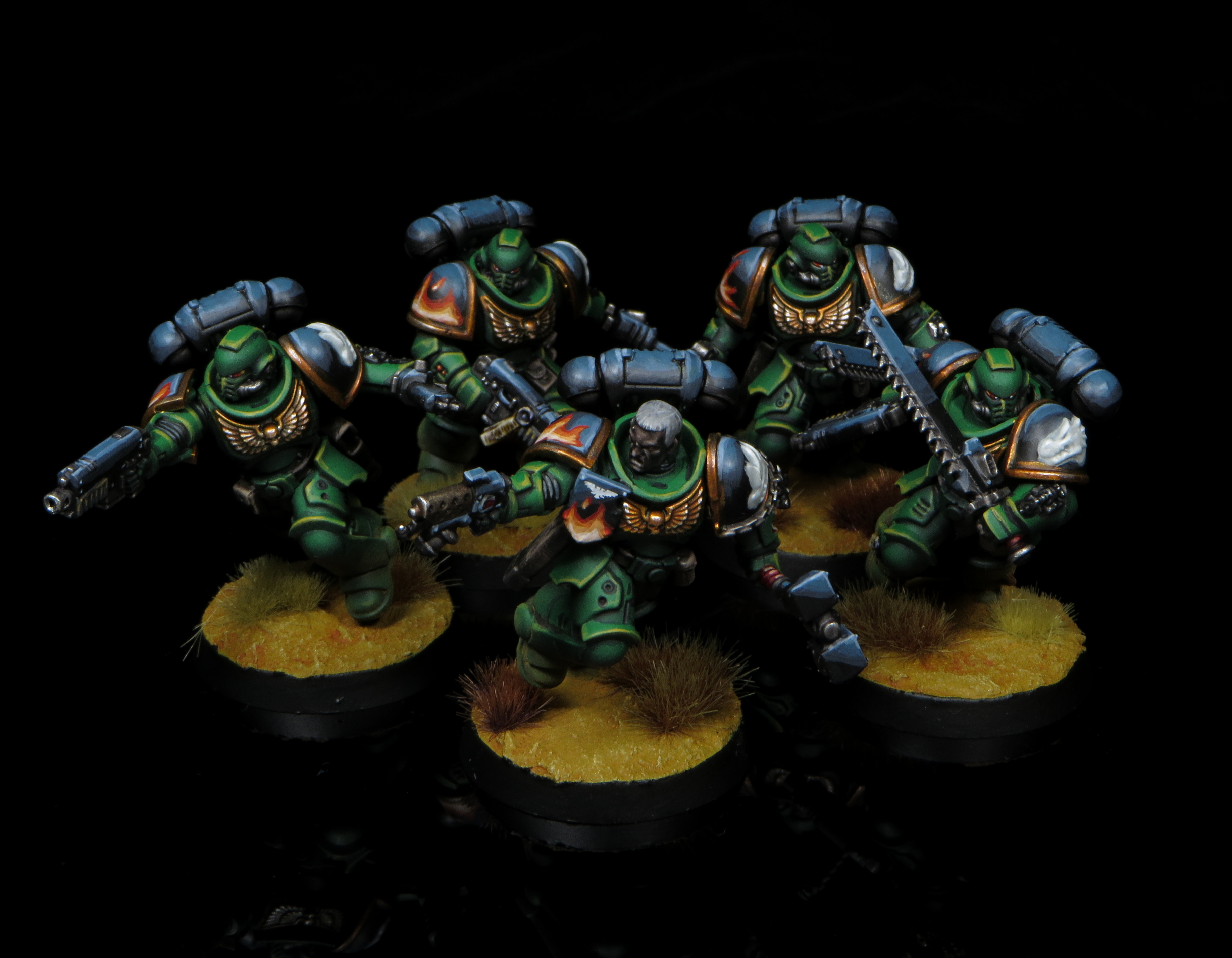 Assault Intercessors w/ Hand Flamer and Thunder Hammer. Credit: Rockfish