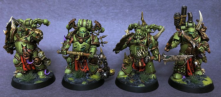 My first 500 points painted up and ready to spread the plague! :  r/deathguard40k