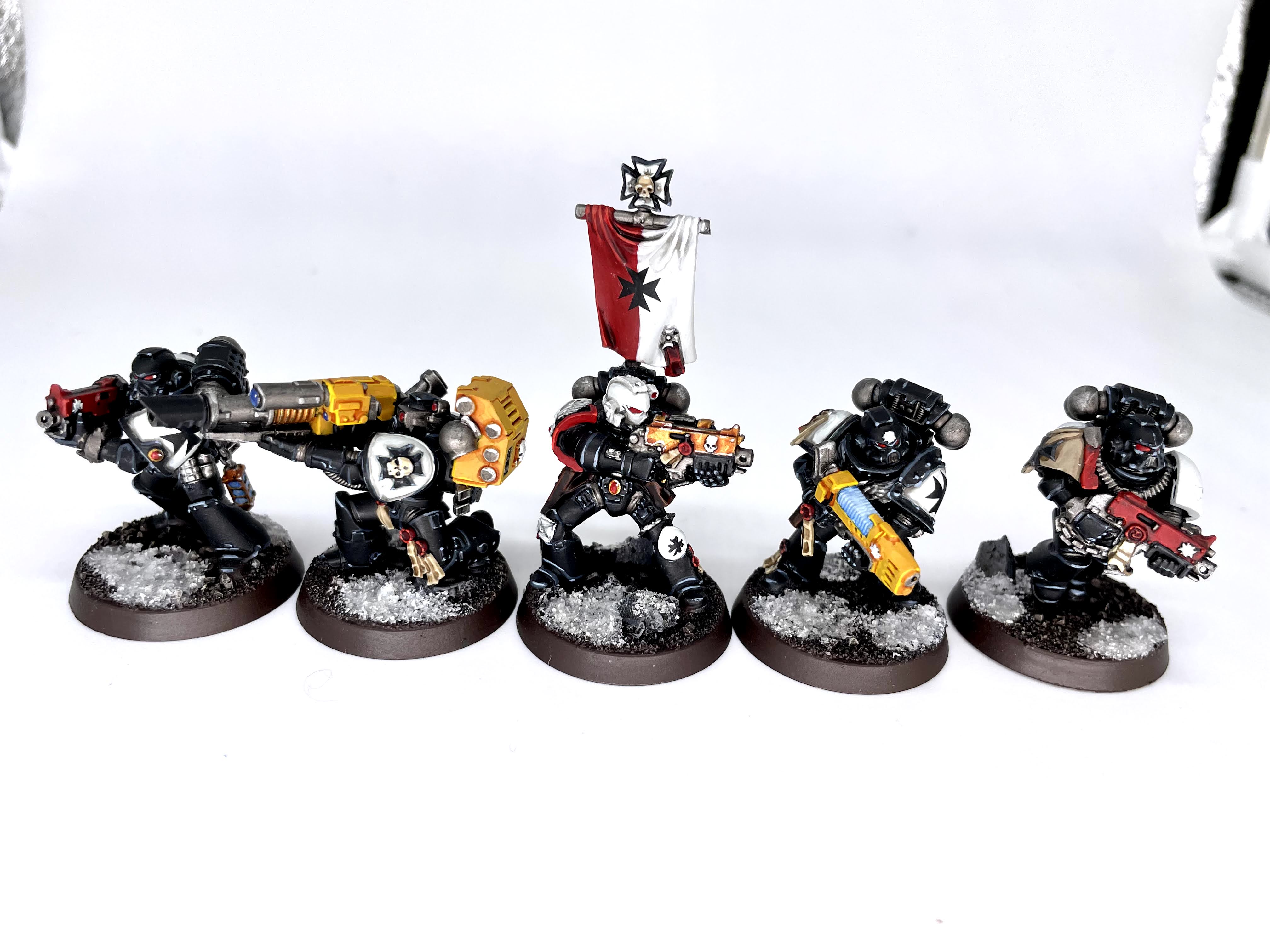 10 BLACK TEMPLAR TACTICAL SQUAD PAINT PAINTED SPACE MARINES WARHAMMER 40K 3