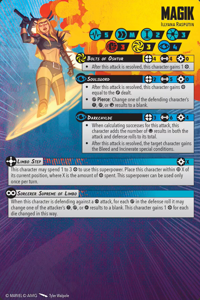 Card for the character Magik for Marvel Crisis Protocol