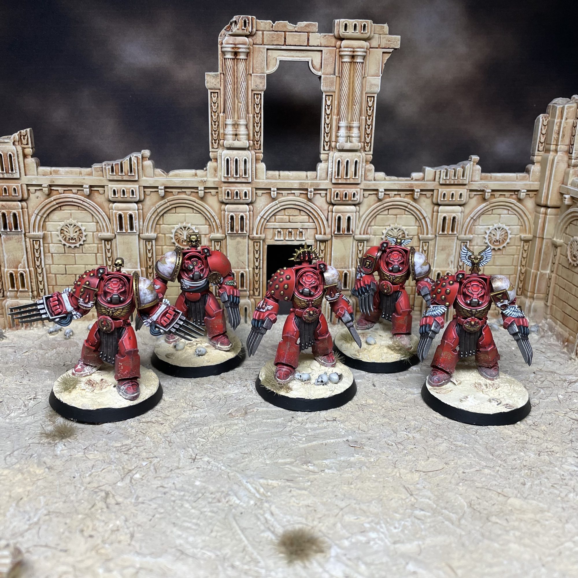 Blood Angels Assault Terminators With Lightning Claws. Primaris Scale. - Credit: Colin Ward