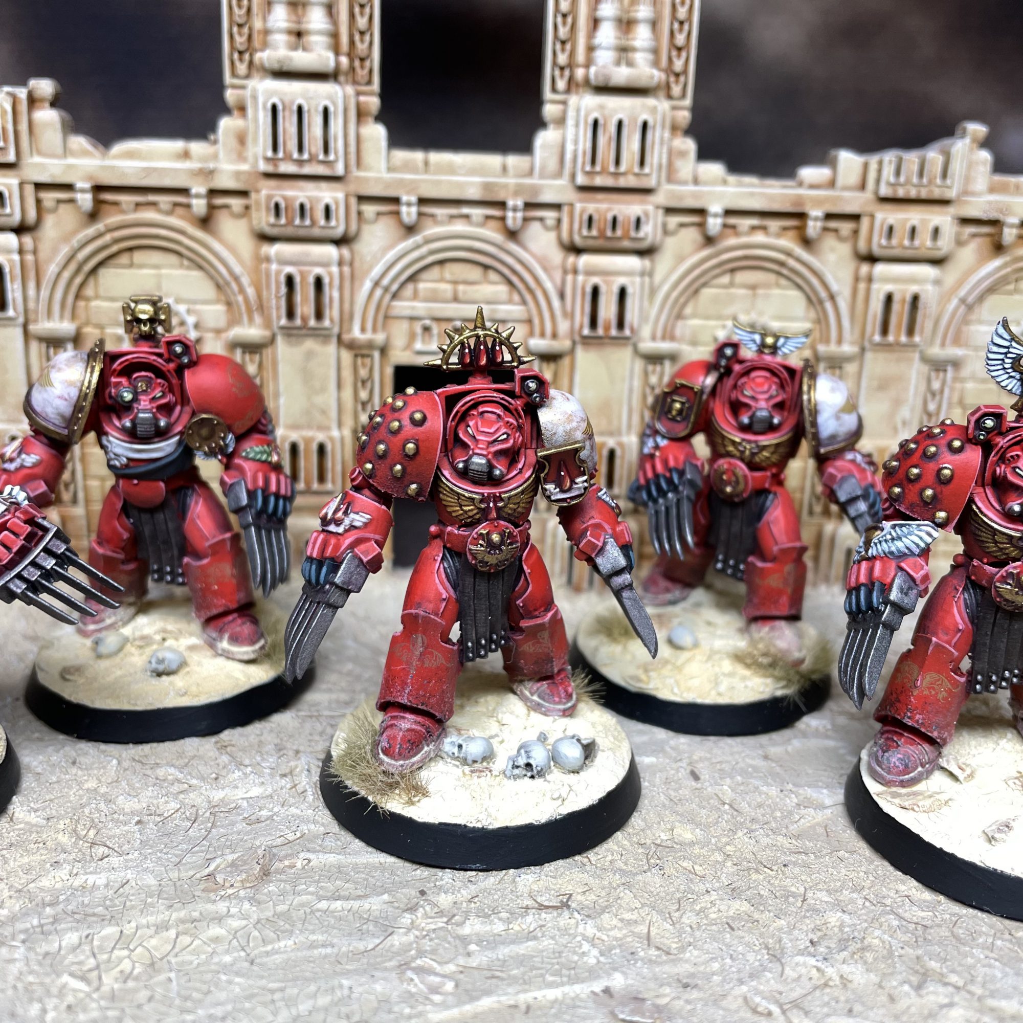 Blood Angels Assault Terminators With Lightning Claws. Primaris Scale. - Credit: Colin Ward