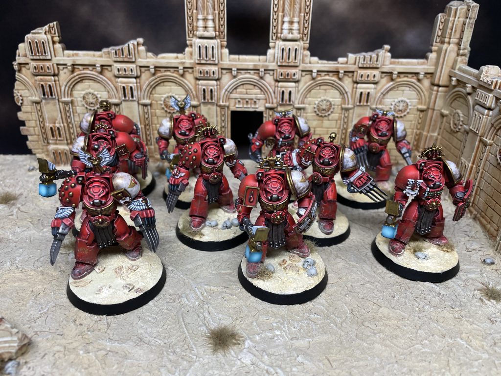 Blood Angels Assault Terminators. Primaris Scale. - Credit: Colin Ward