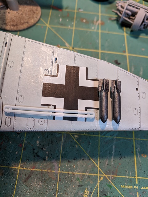 Stuka model underwing touch up, step 1