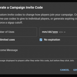 Administratum – Campaign Invite Code
