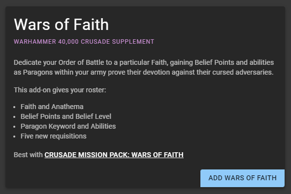 Administratum - Wars of Faith - Add-on