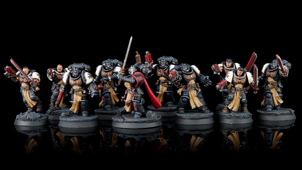 Black Templar Crusader squad equipped with two power fists