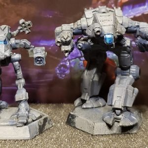 Battletech Mech Lance with new plastics and old metals of the same mechs