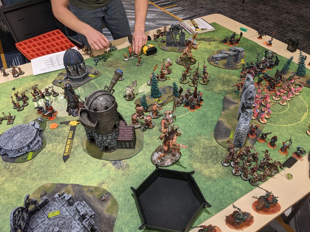 Beasts engaged in a crumping of Orcs