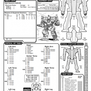 Battletech Record Sheet Awesome AWS-8Q