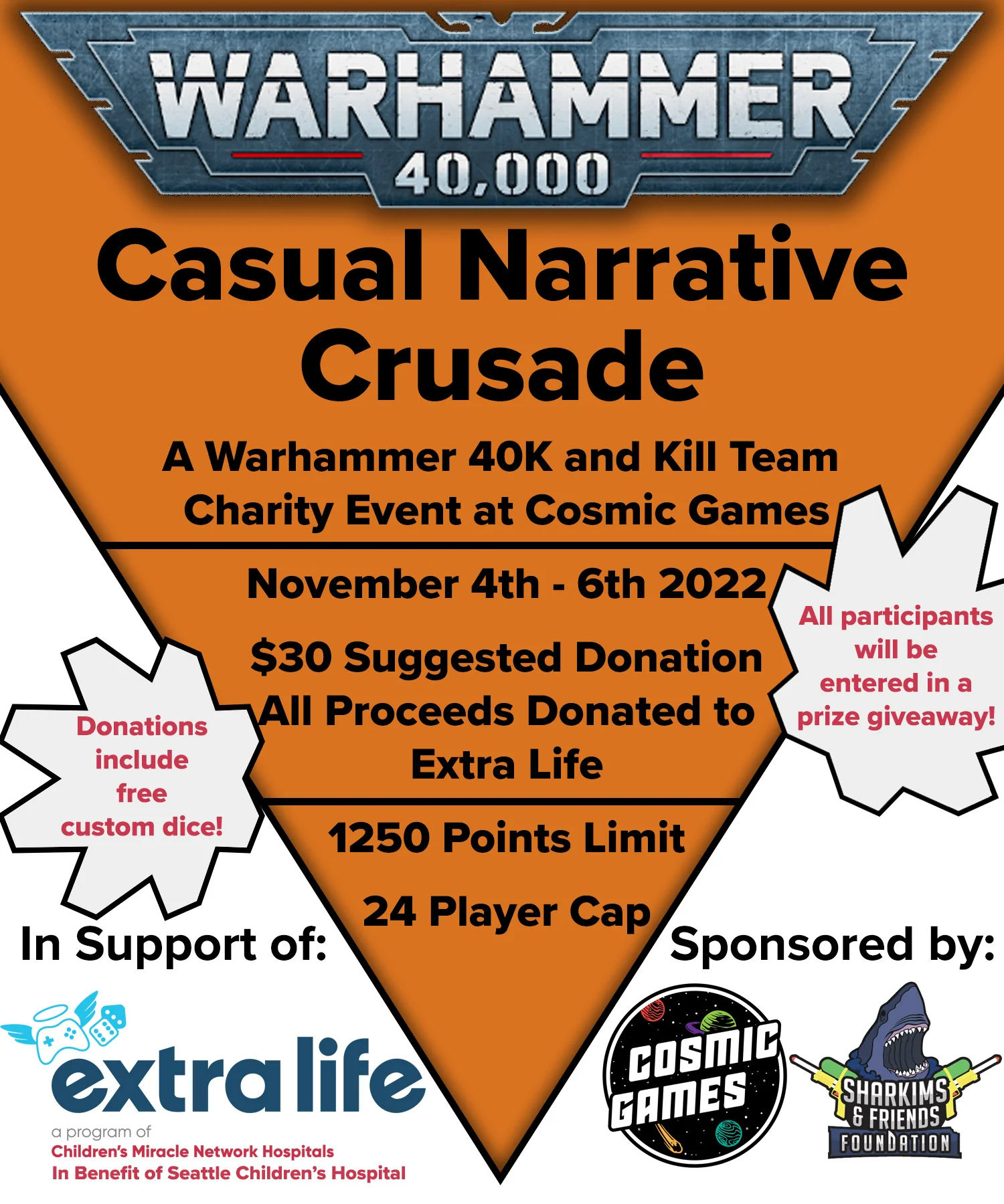 Casual Crusade Narrative - Extra Life Event at Cosmic Games
