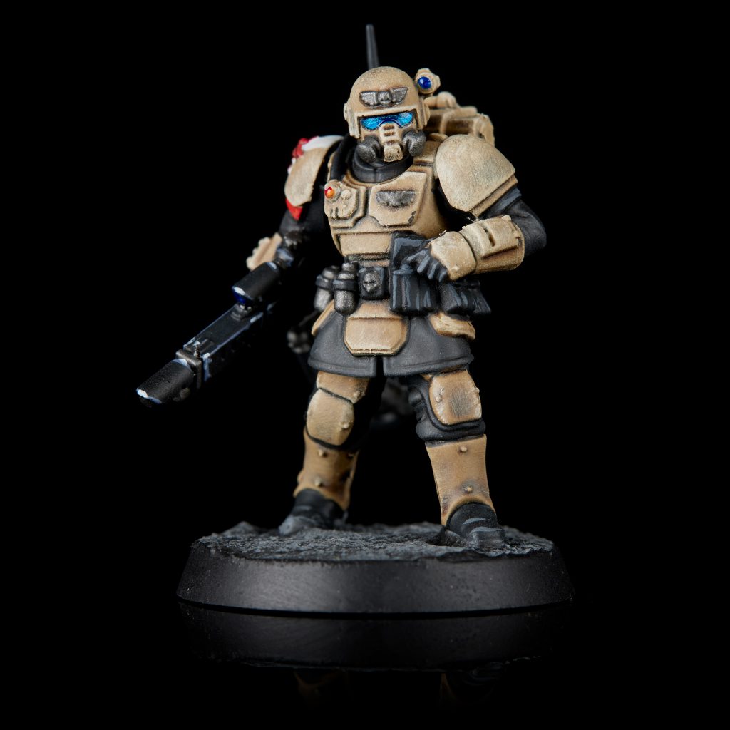 My first of many Astra Militarum models. Kasrkin Trooper. : r