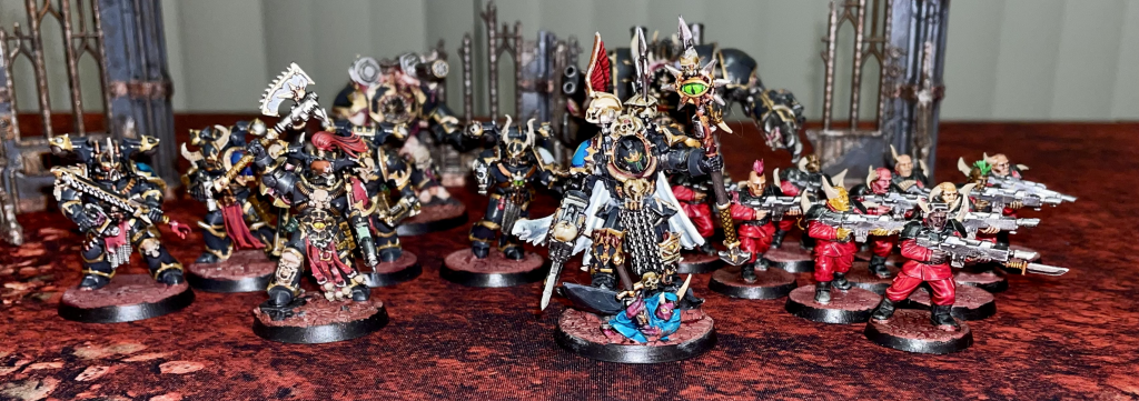 Black Legion miniatures arrayed