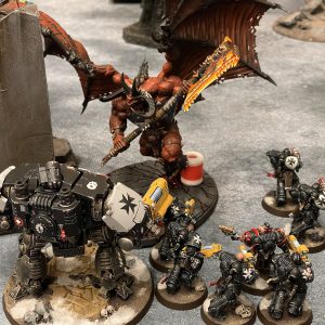 Black Templars vs. Chaos Daemons. Credit: SRM and Joe