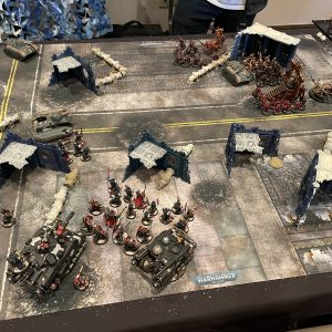 Black Templars vs. Khorne Daemons. Credit: SRM and Tim