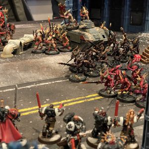 Black Templars vs. Khorne Daemons. Credit: SRM and Tim