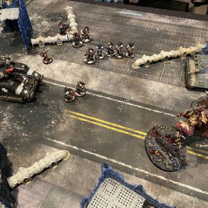 Black Templars vs. Khorne Daemons. Credit: SRM and Tim