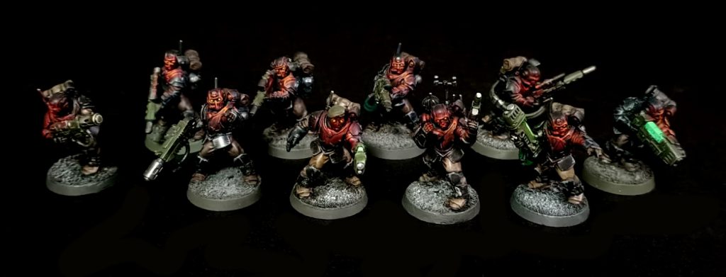Scions painted with strong OSL effects on their visors