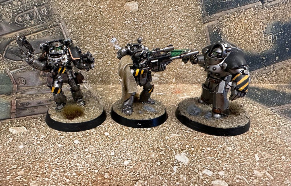 Iron Warriors hazard stripes. Credit: Magos Sockbert