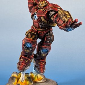 Iron Man in Hulkbuster armor for Marvel Crisis Protocol painted by Crab-stuffed Mushrooms