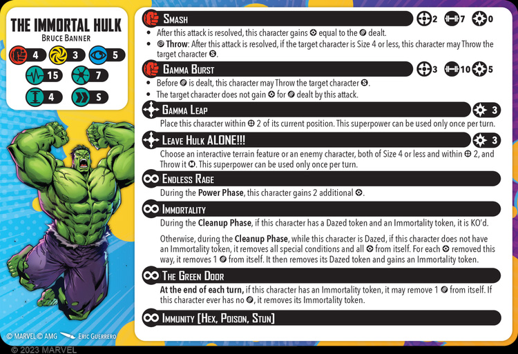 MCP Immortal Hulk Character Card