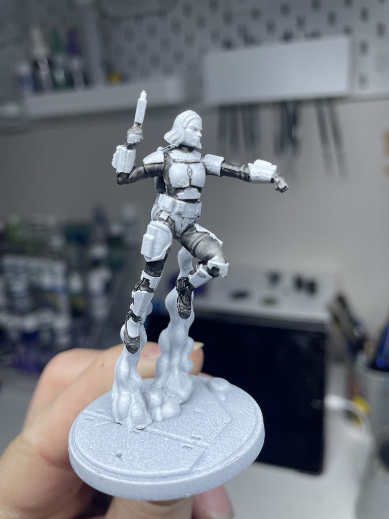 WIP Bo-Katan painted for Star Wars: Shatterpoint. Credit: McBill