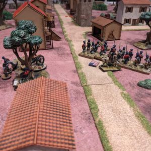 artillery shooting into town