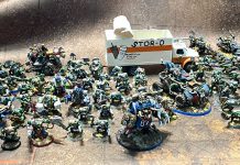Full army shot of heavily modified Boston themed orks