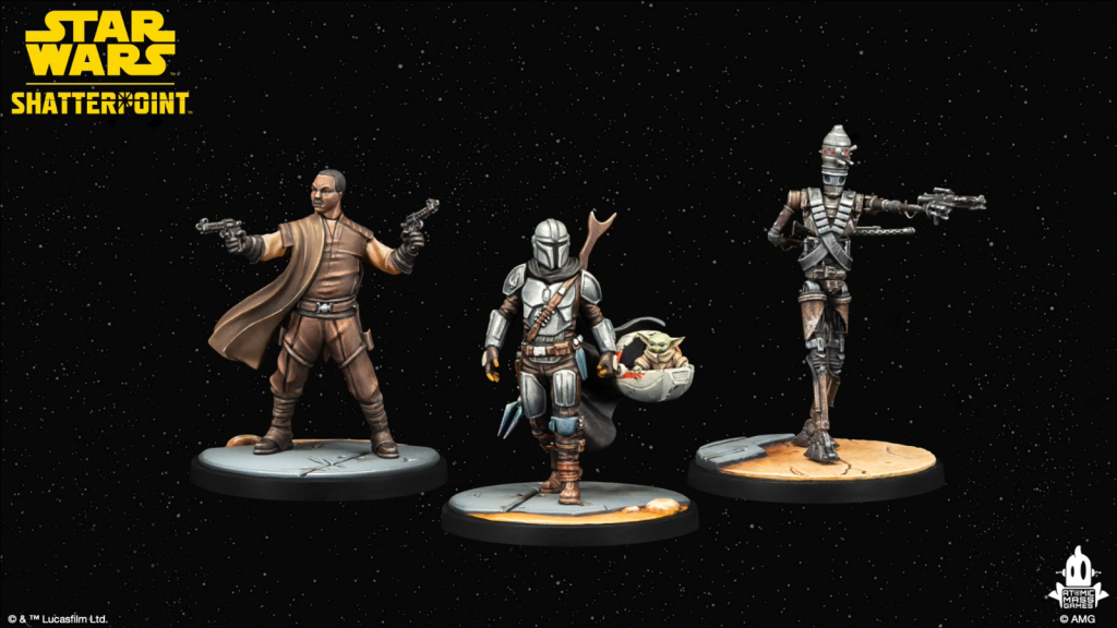 Mandalorian Squad for Star Wars: Shatterpoint. Credit: Atomic Mass Games.