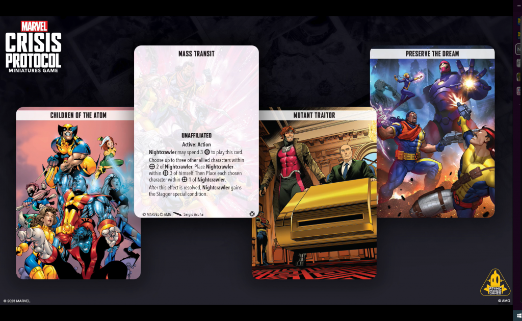 Nightcrawler Team Tactic Card for Marvel: Crisis Protocol