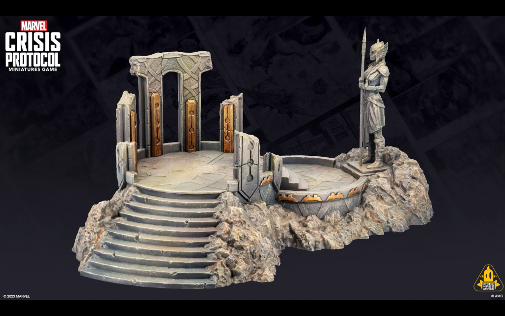 Asgard Terrain for Marvel: Crisis Protocol. Credit: Atomic Mass Games.