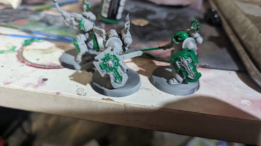 Space Marines with green paint