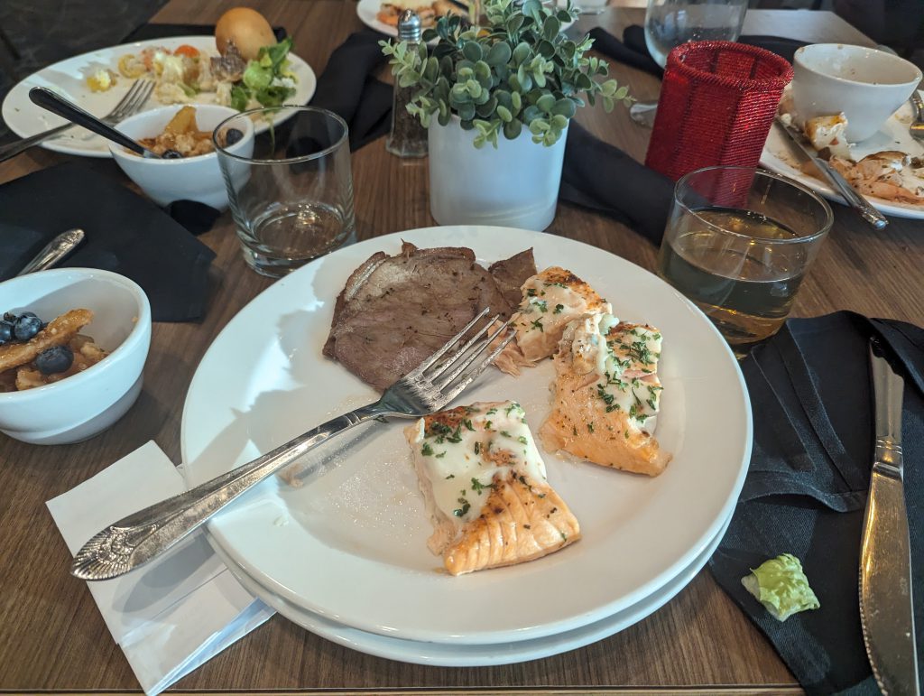 A plate with food on top of another plate