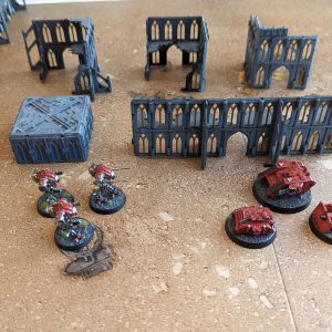 Assembled terrain with models