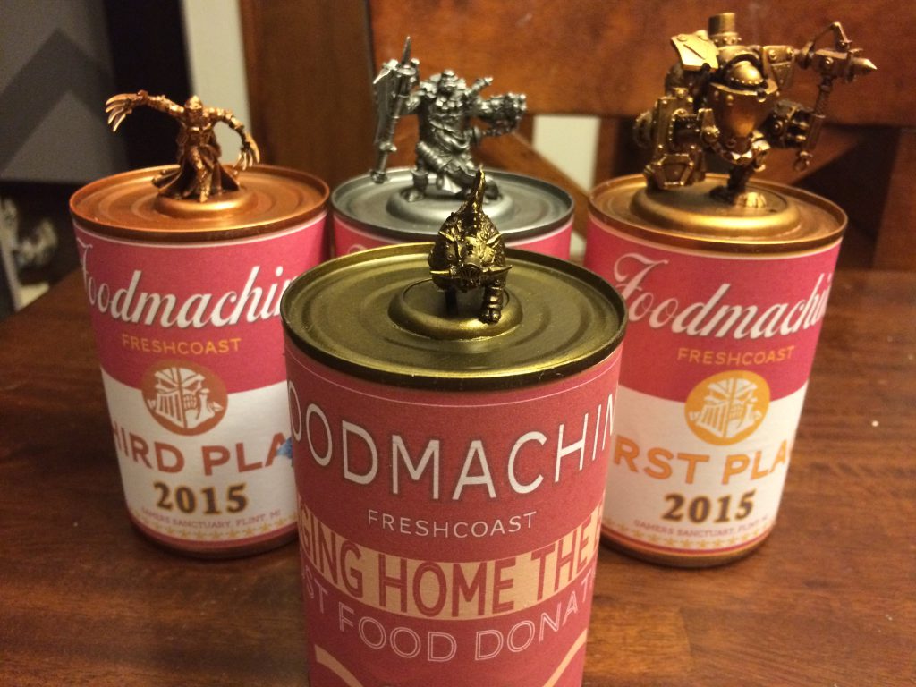 Warmachine and Hordes charity event trophies. Credit: McBill