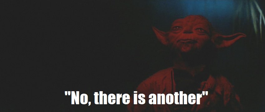 Image of Yoda saying the line "No, there is another." Credit: Disney.