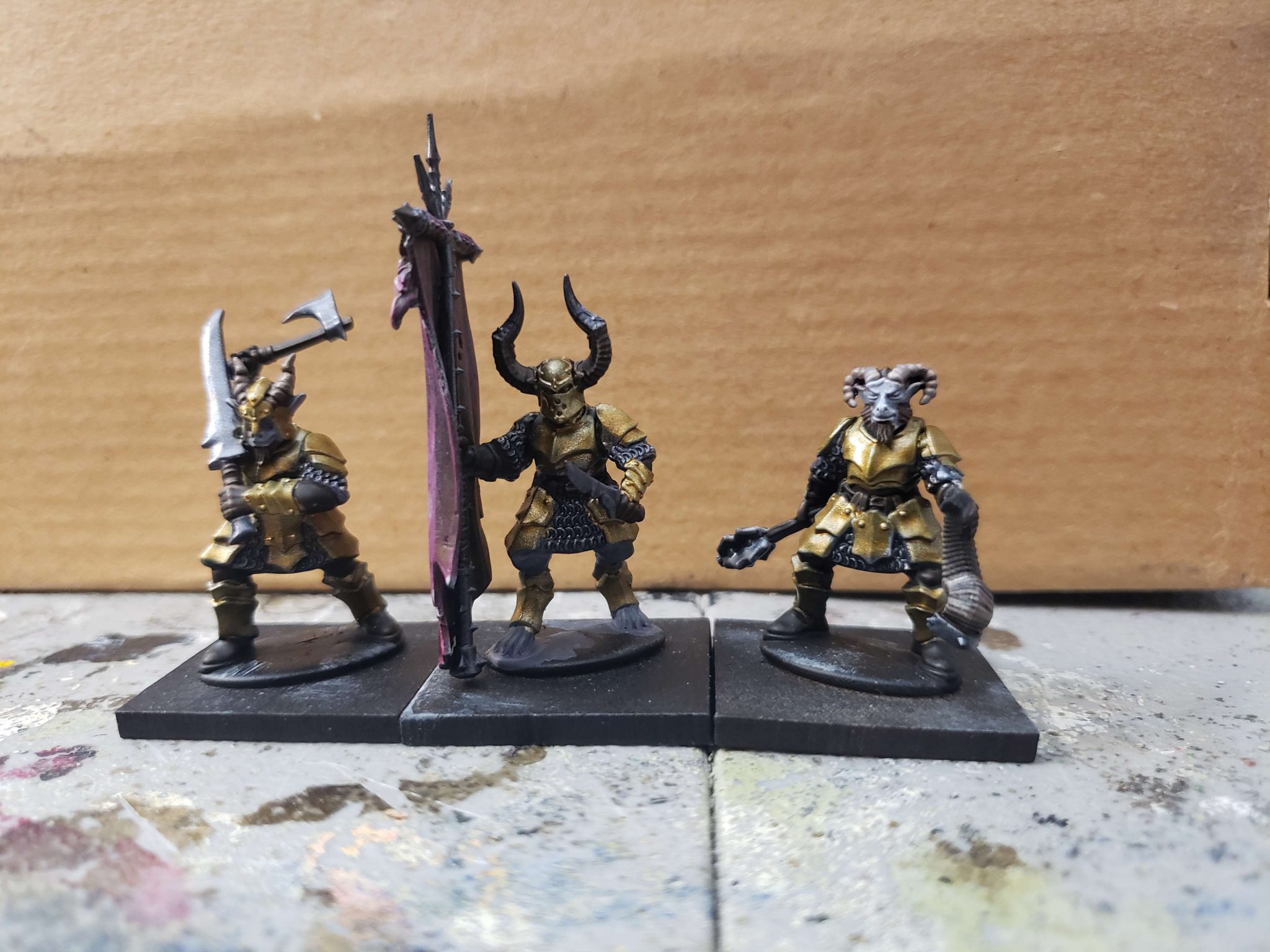 Figurines Warhammer - Chaos Beastmen - Centigor/Commandement/Banner (Assemblées/Peintes)
