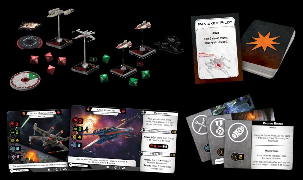 X-Wing Starter Set contents.