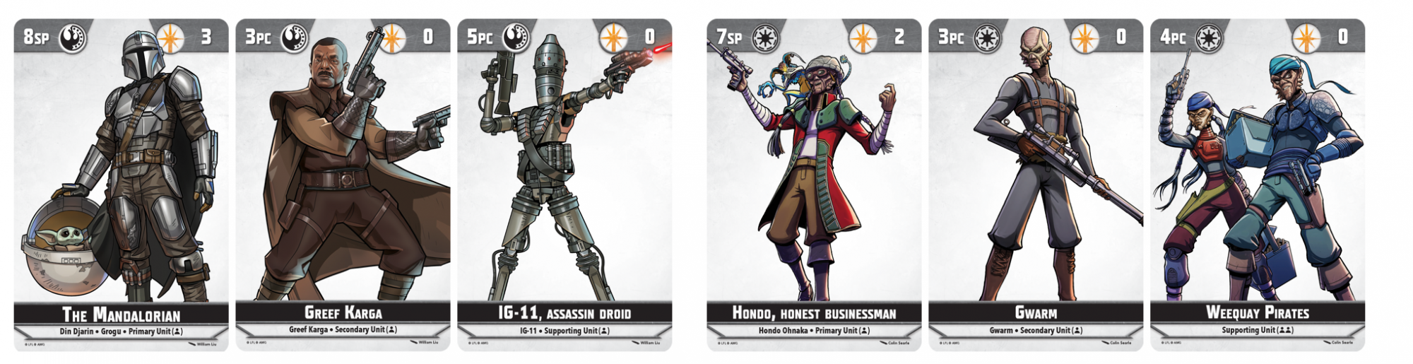 Star Wars Shatterpoint Certified Guild Squad Pack - Din Djarin Greef Karga IG-11
