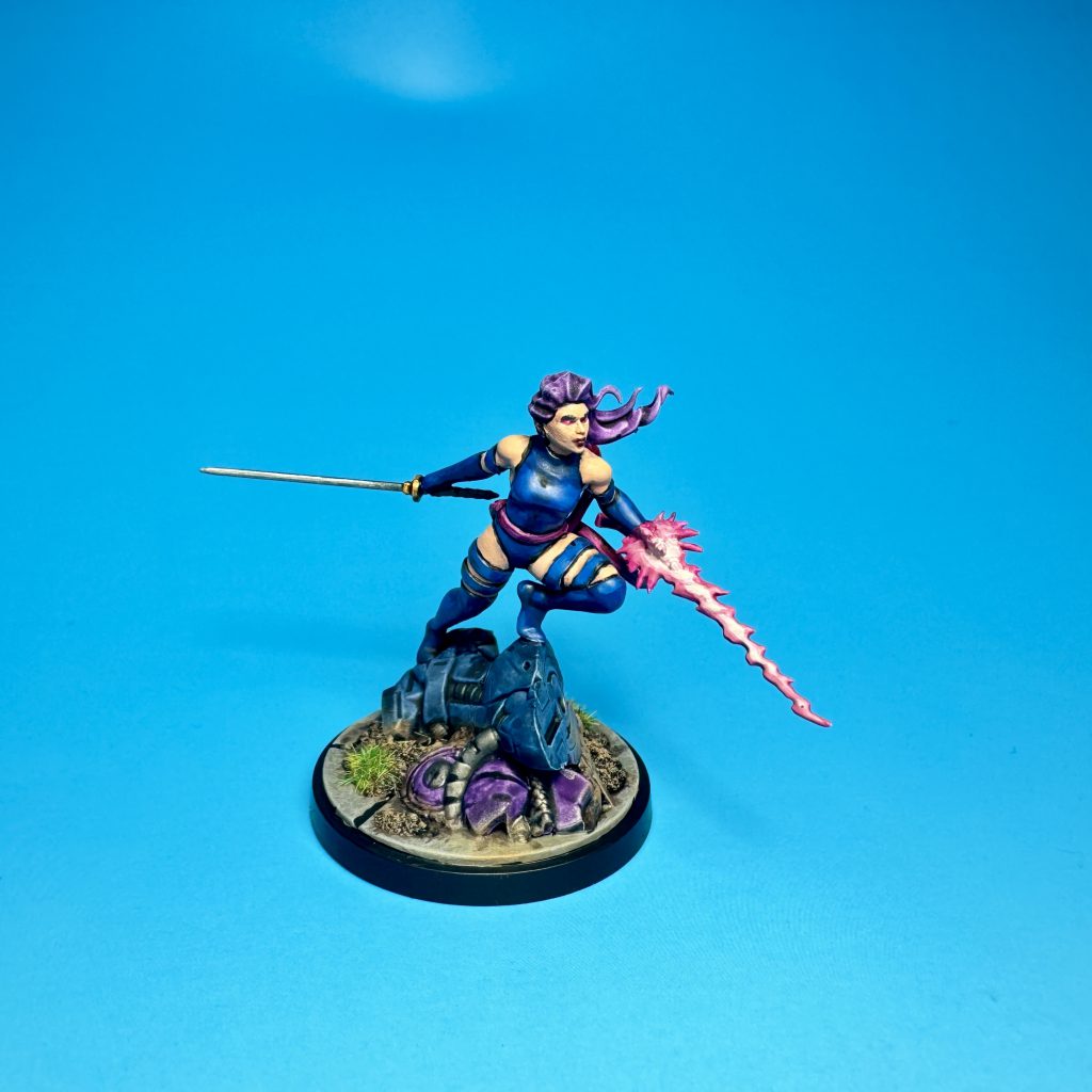 Psylocke painted for Marvel: Crisis Protocol. Credit: McBill.