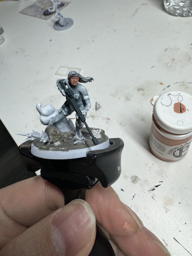 Shang-Chi and Silver Sable models painted for Marvel: Crisis Protocol. Credit: McBill.