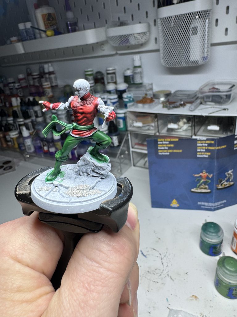 Shang-Chi and Silver Sable models painted for Marvel: Crisis Protocol. Credit: McBill.