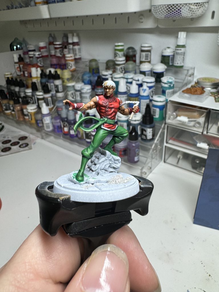 Shang-Chi and Silver Sable models painted for Marvel: Crisis Protocol. Credit: McBill.